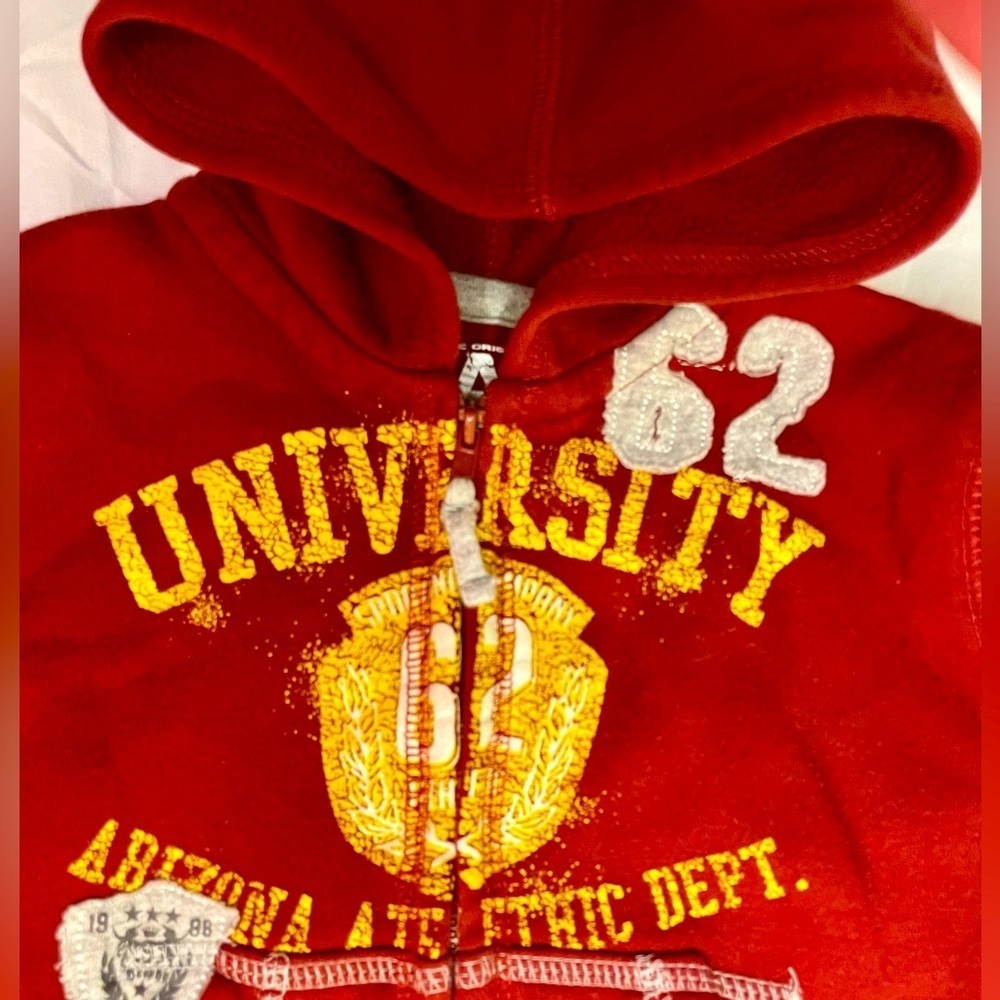 Arizona Jean Company 18 Month Red Sweatshirt cotton/polyester PRELOVED zip-up